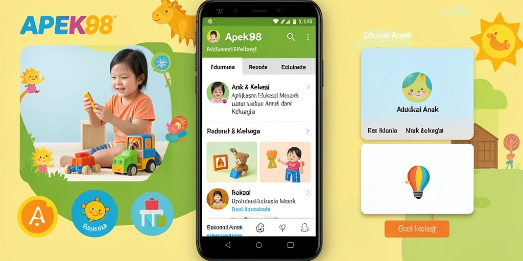 Antarmuka edukasi interaktif APEK88 untuk anak-anak.