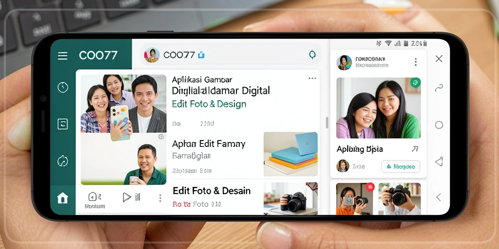 Antarmuka aplikasi COO77 yang menarik dan fungsional untuk pengeditan gambar.