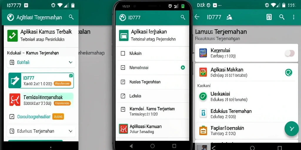 Tampilan antarmuka ID777 yang bersih dan user-friendly.