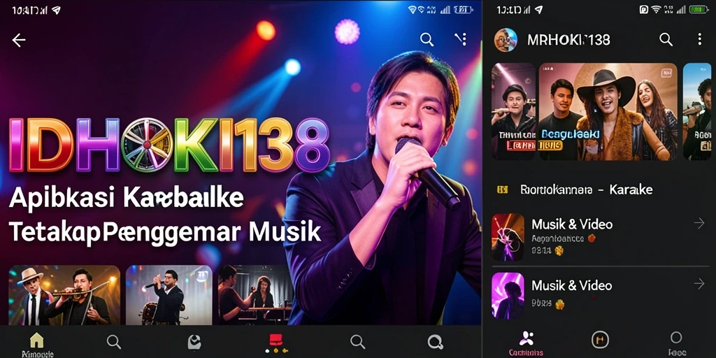 Antarmuka aplikasi IDRHOKI138 yang menarik untuk pengalaman karaoke.