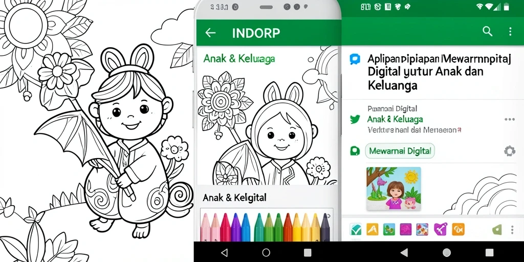 Antarmuka aplikasi INDORP yang ramah pengguna untuk mewarnai digital.