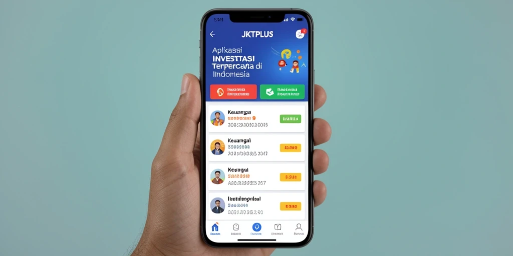 Antarmuka aplikasi JKTPLUS menampilkan grafik investasi yang informatif.