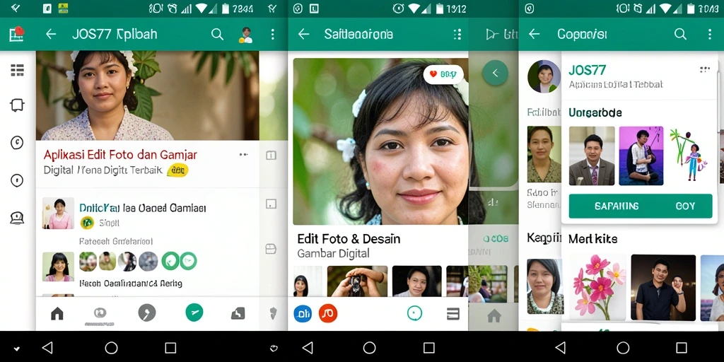 Tampilan antarmuka menarik dari aplikasi JOS77 untuk pengeditan gambar digital.