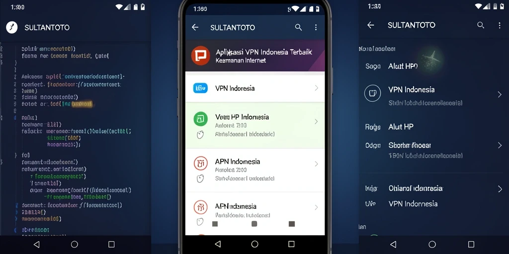 Antarmuka aplikasi SULTANTOTO yang menampilkan opsi server VPN.